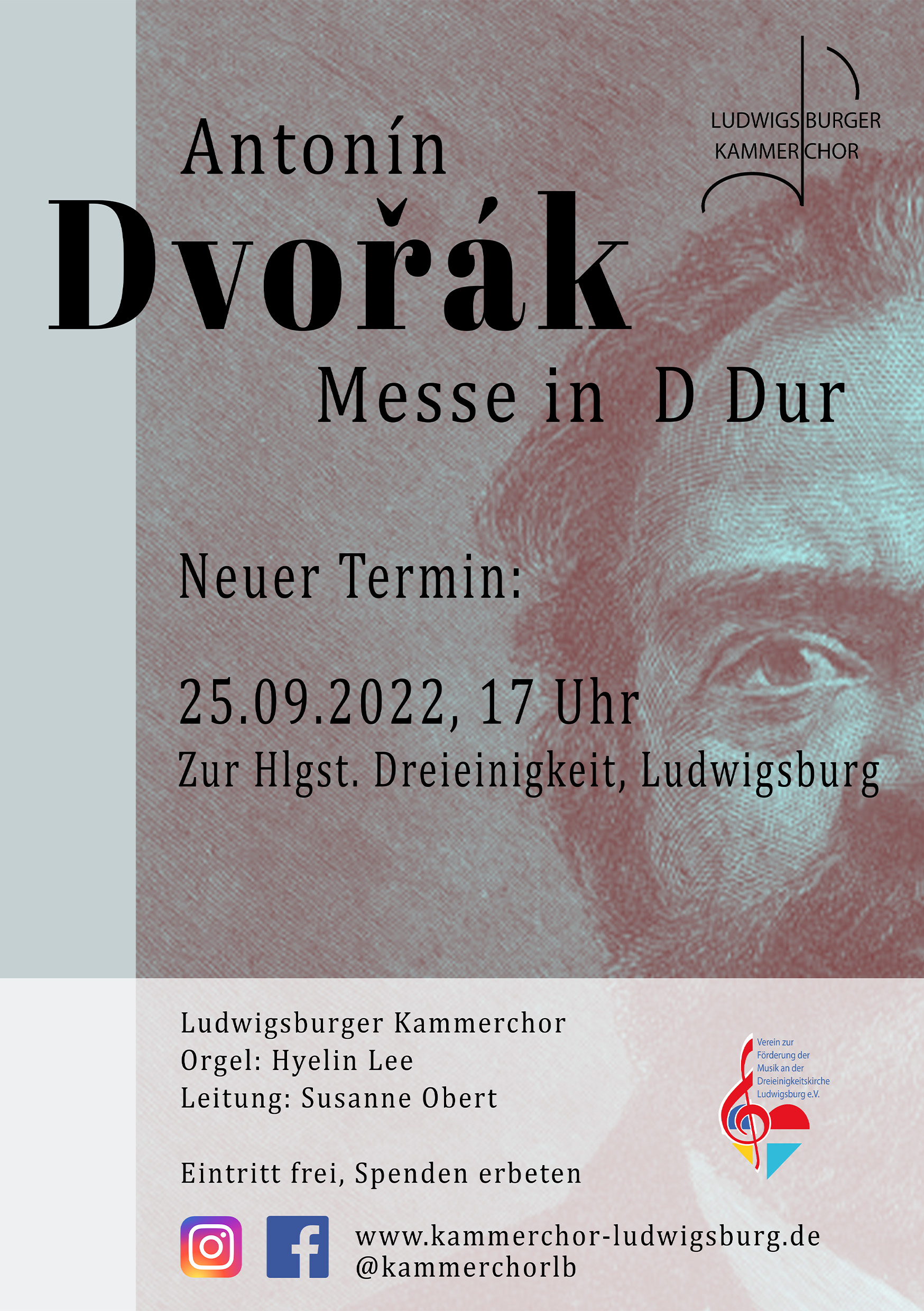 Konzert Ludwigsburger Kammerchor 25.9.2022, Dreieinigkeitskirche Ludwigsburg Antonín Dvořák, Messe in D-Dur
