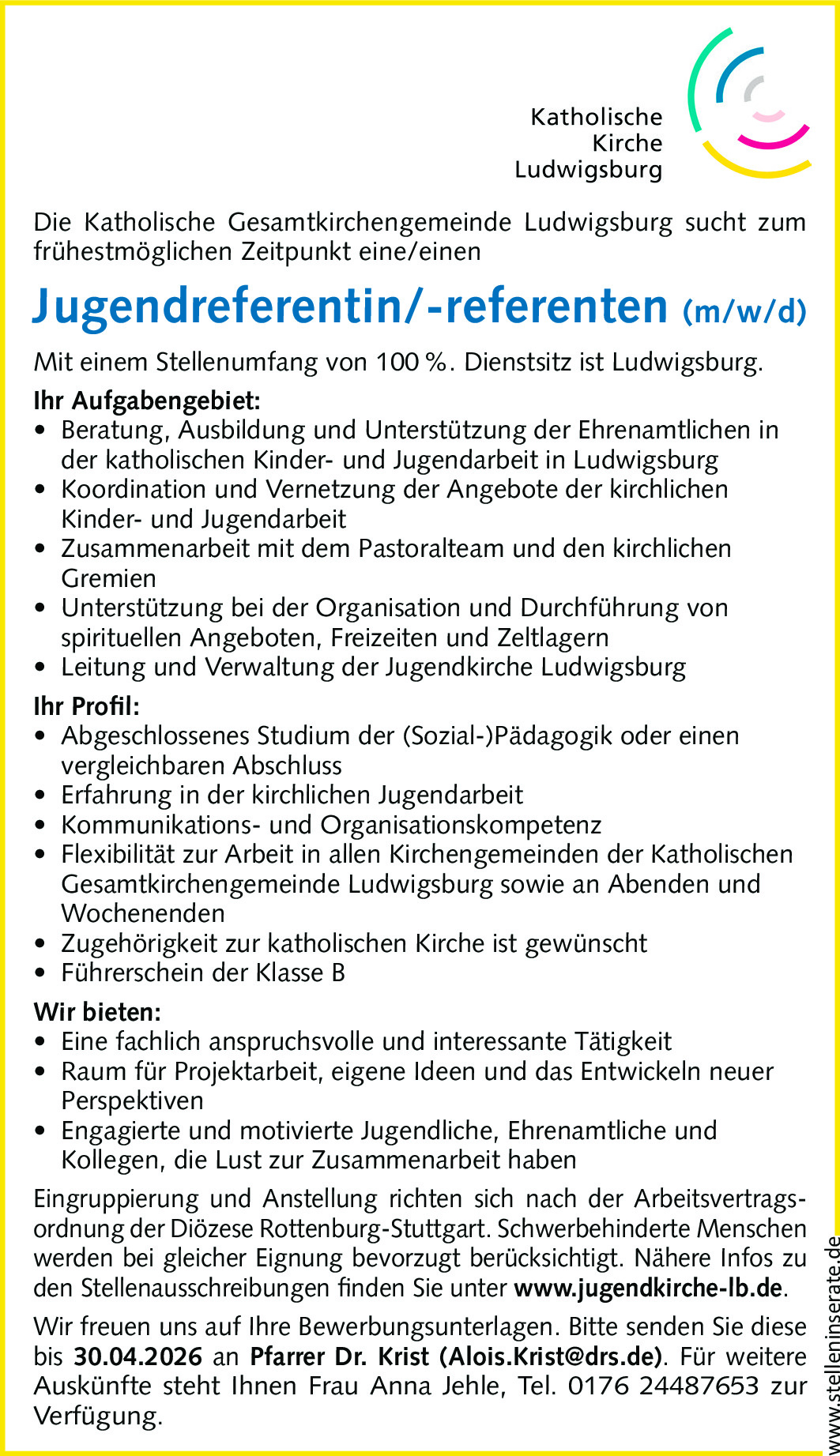 Jugendreferent*in gesucht